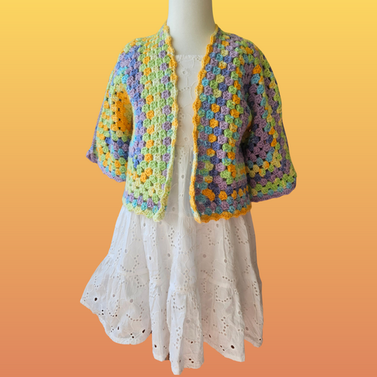 Peony Kids 3/4 Sleeve Hexagon Cardigan