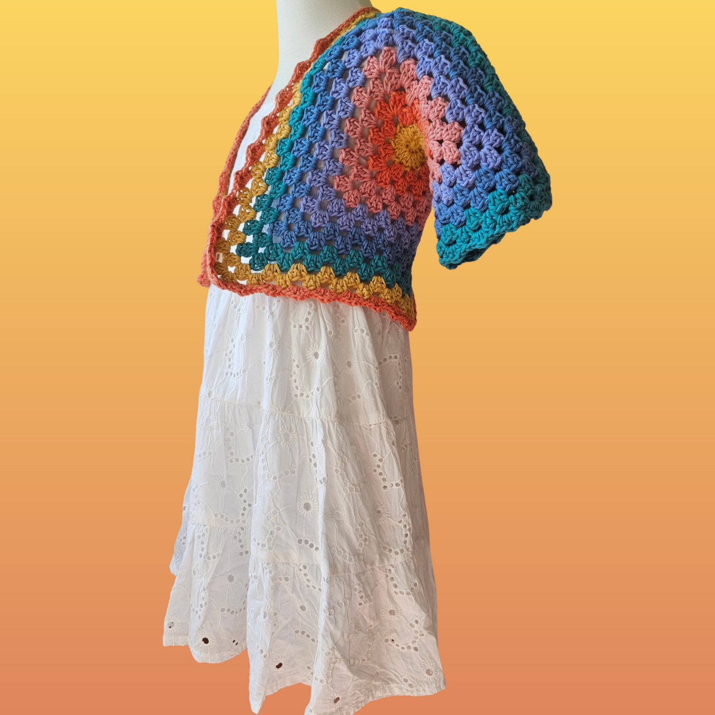 Jemima Kids 3/4 Sleeve Hexagon Cardigan