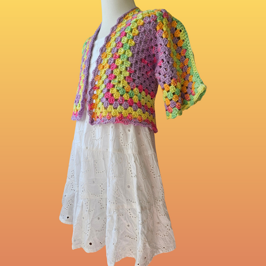Fleur Kids 3/4 Sleeve Hexagon Cardigan