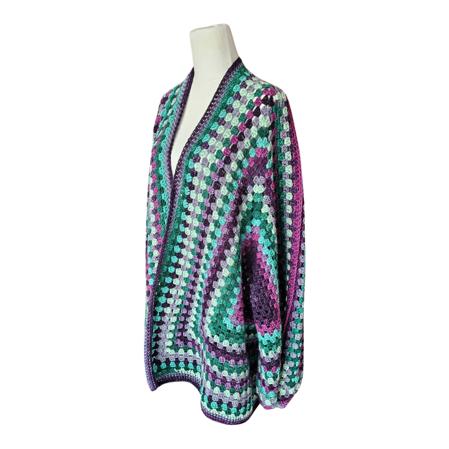 Plum Ladies Oversize Hexagon Cardigan