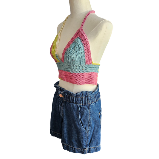 Crochet Top - Colourful Side View