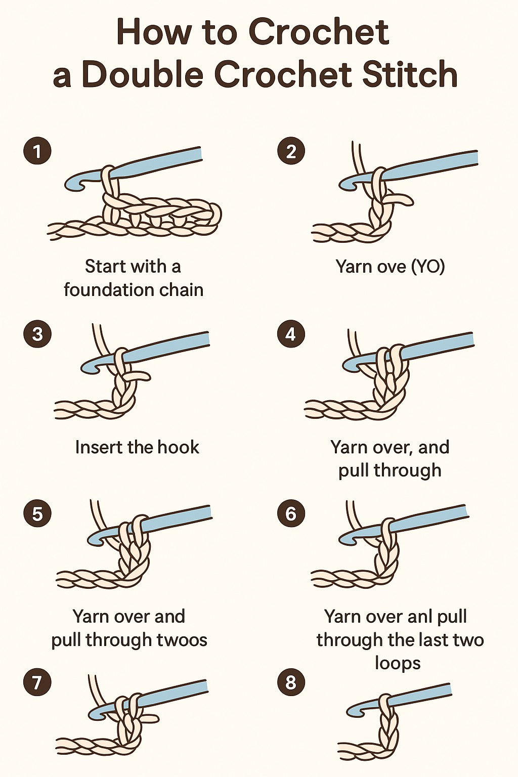 Learn How to Crochet: The Double Crochet Stitch