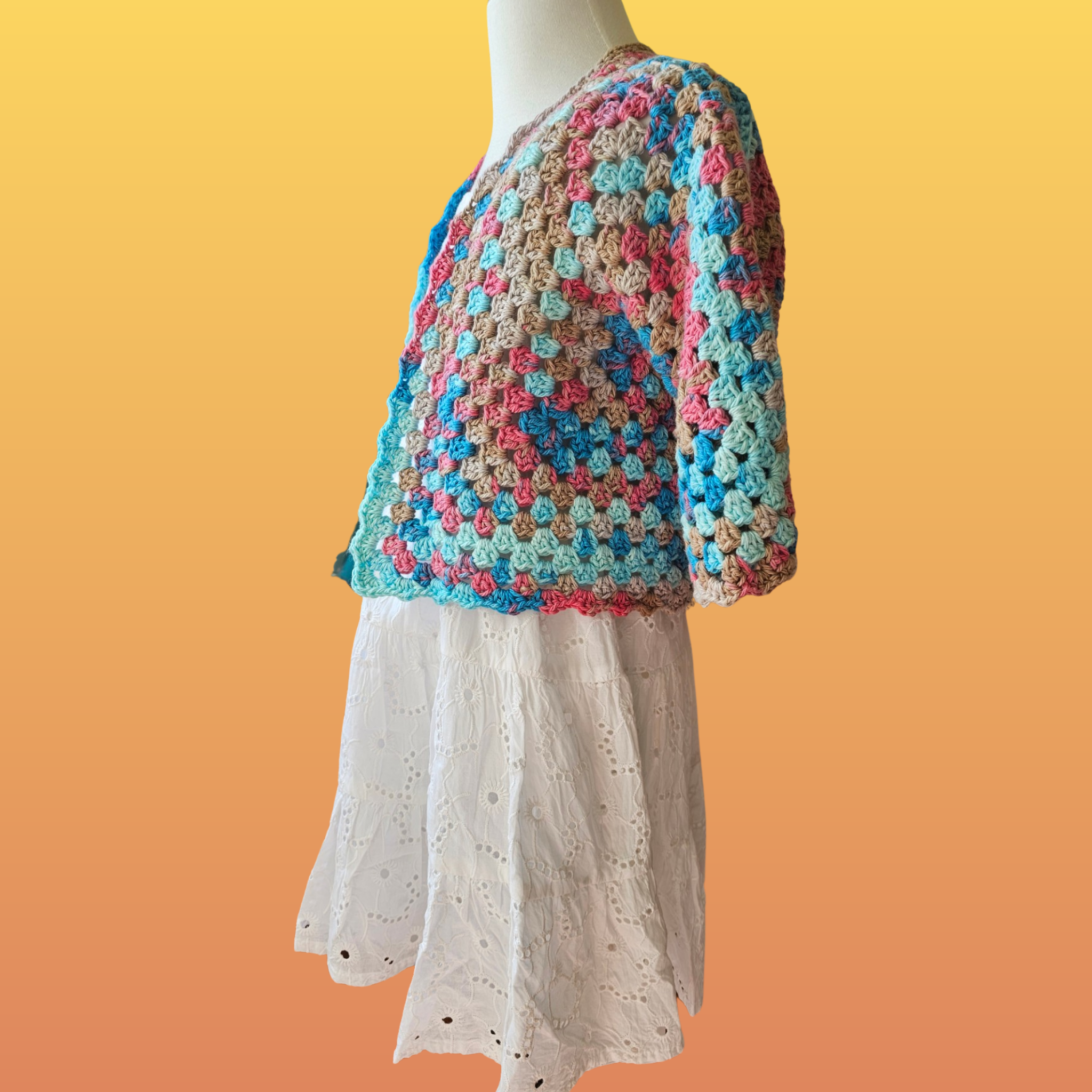 Maggie Kids 3/4 Sleeve Hexagon Cardigan