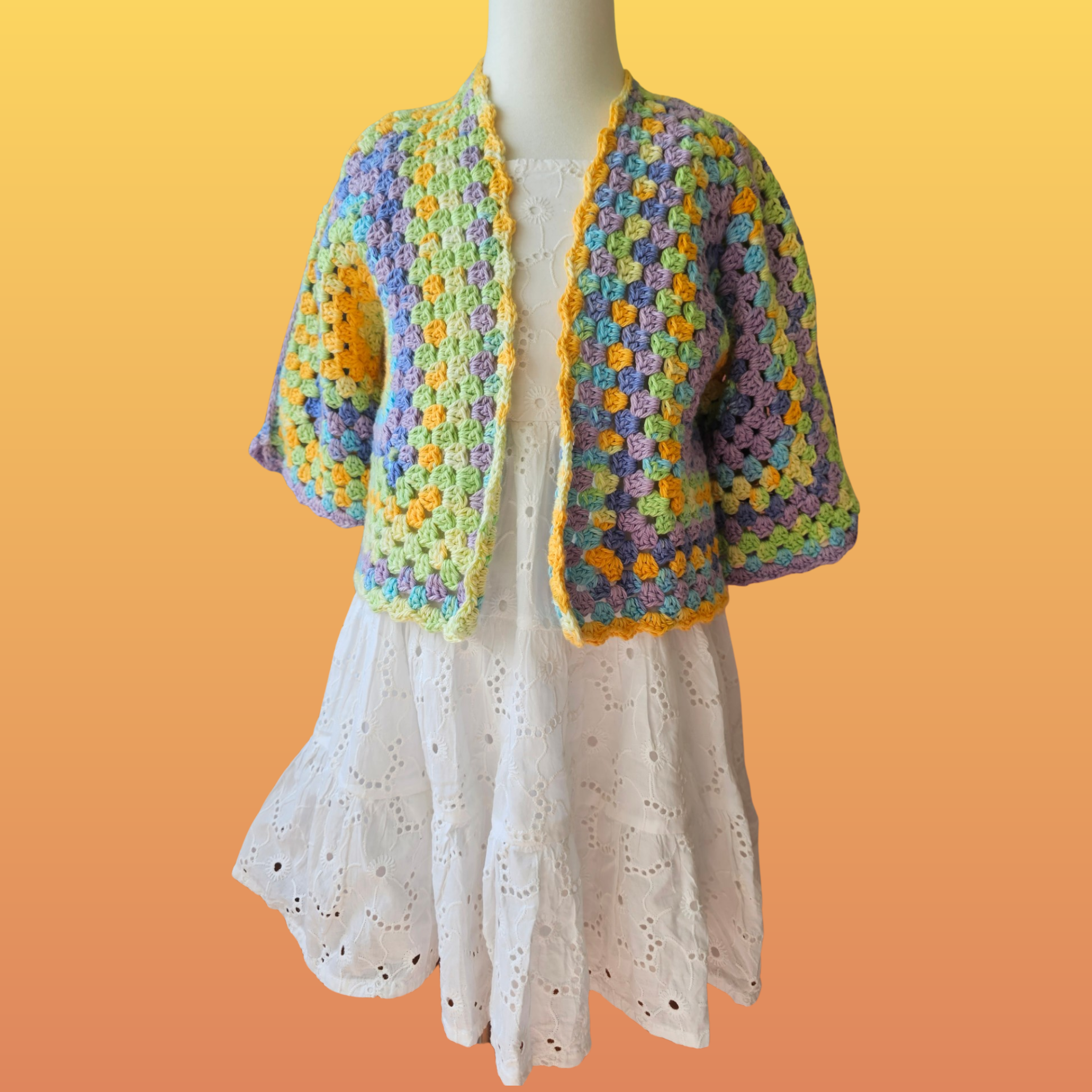 Peony Kids 3/4 Sleeve Hexagon Cardigan