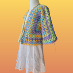 Peony Kids 3/4 Sleeve Hexagon Cardigan