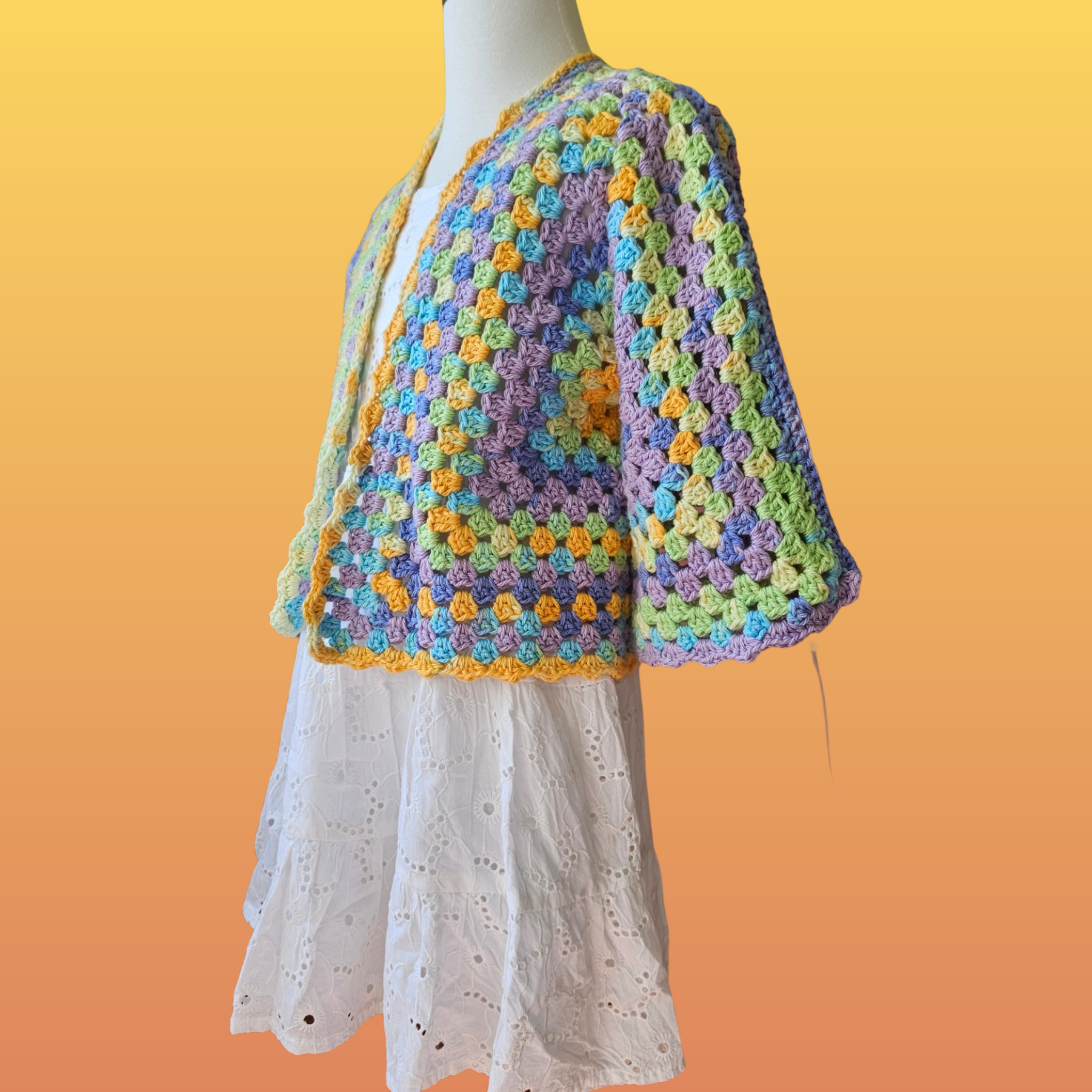 Peony Kids 3/4 Sleeve Hexagon Cardigan