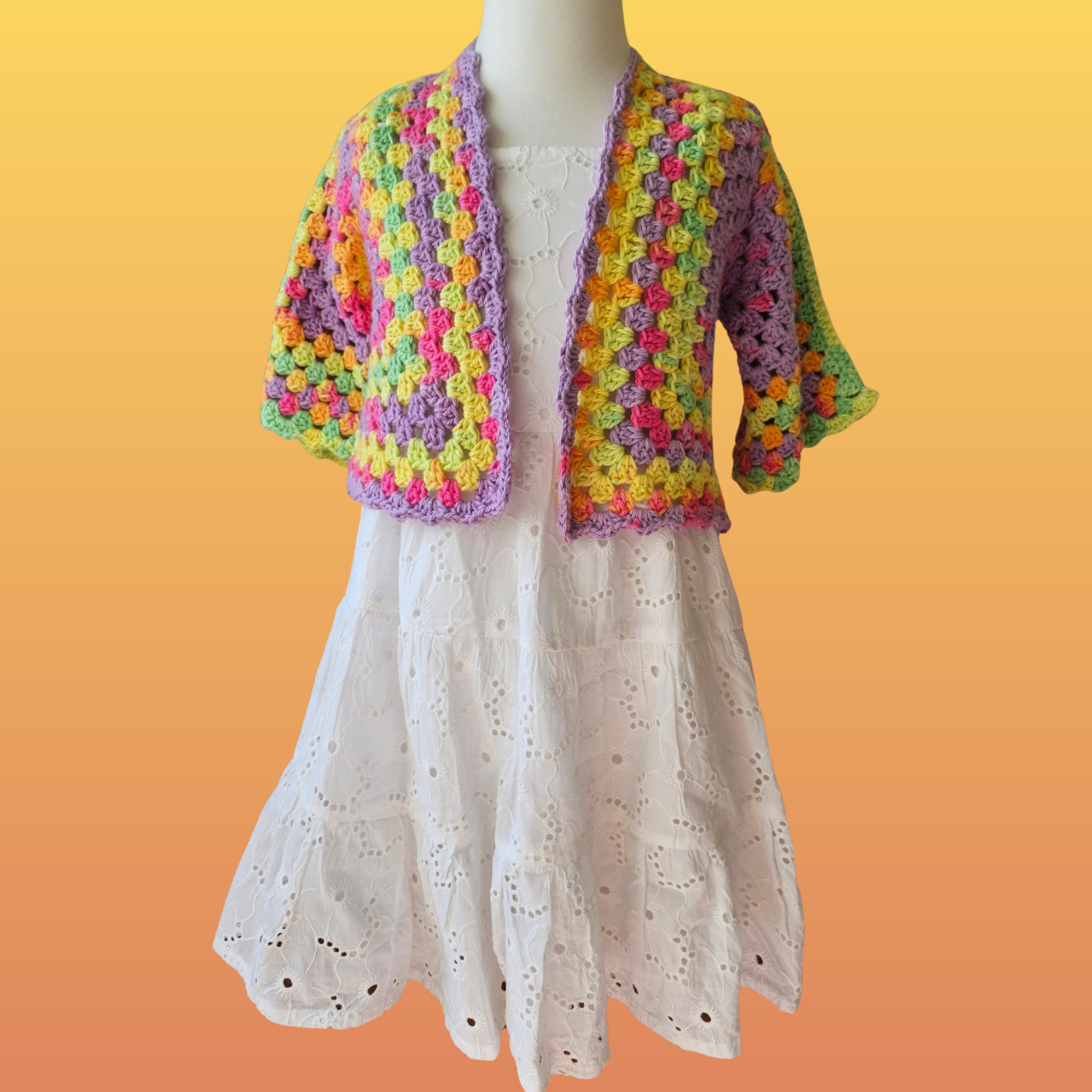 Fleur Kids 3/4 Sleeve Hexagon Cardigan