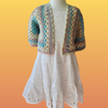 Capri Kids 3/4 Sleeve Hexagon Cardigan