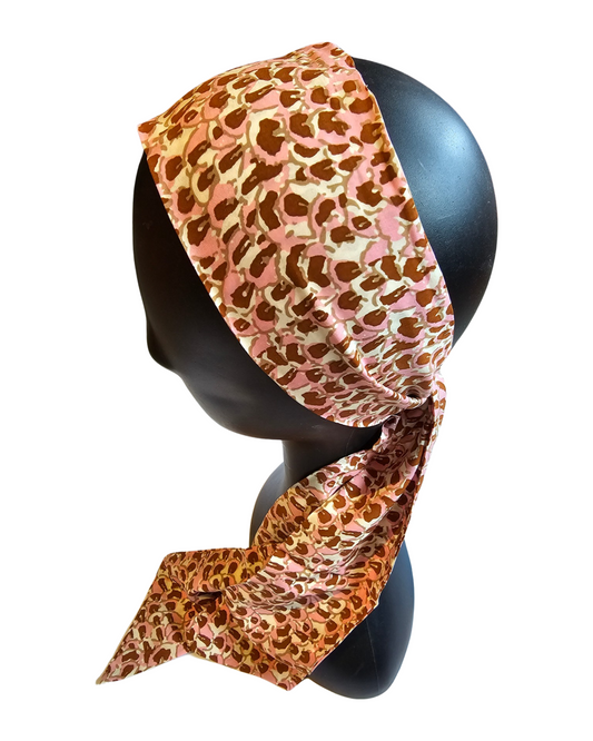 Pink Leopard Head Scarf