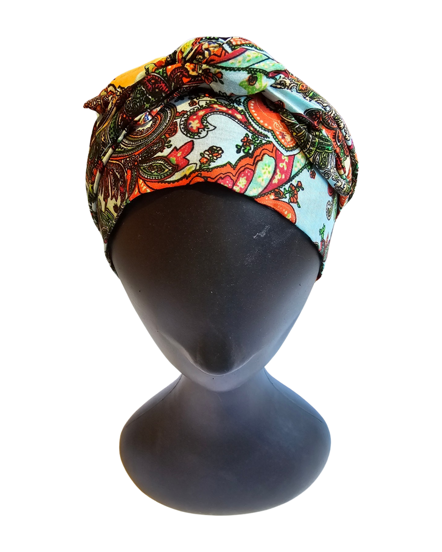 Aqua Paisley Head Scarf