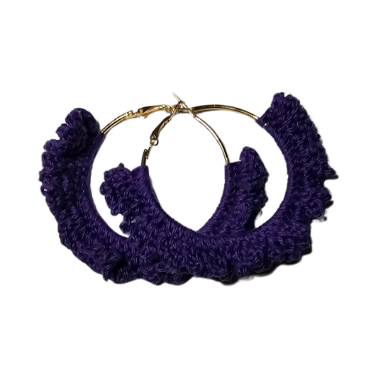 Purple Hoop Crochet Earring