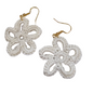 Crochet Earrings - Gold - Cream Daisy