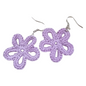 Crochet Earrings - Silver Lavender Daisy