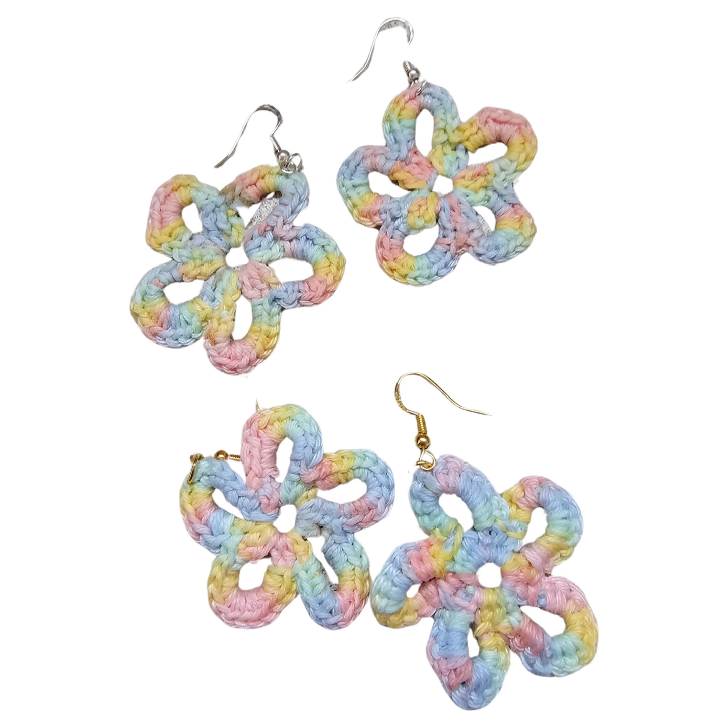 Pastel Daisy Crochet Earring