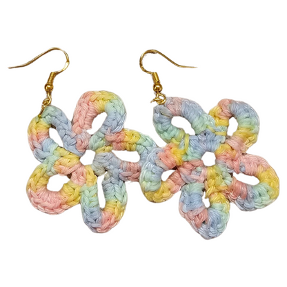 Pastel Daisy Crochet Earring