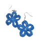 Blue Daisy Crochet Earring