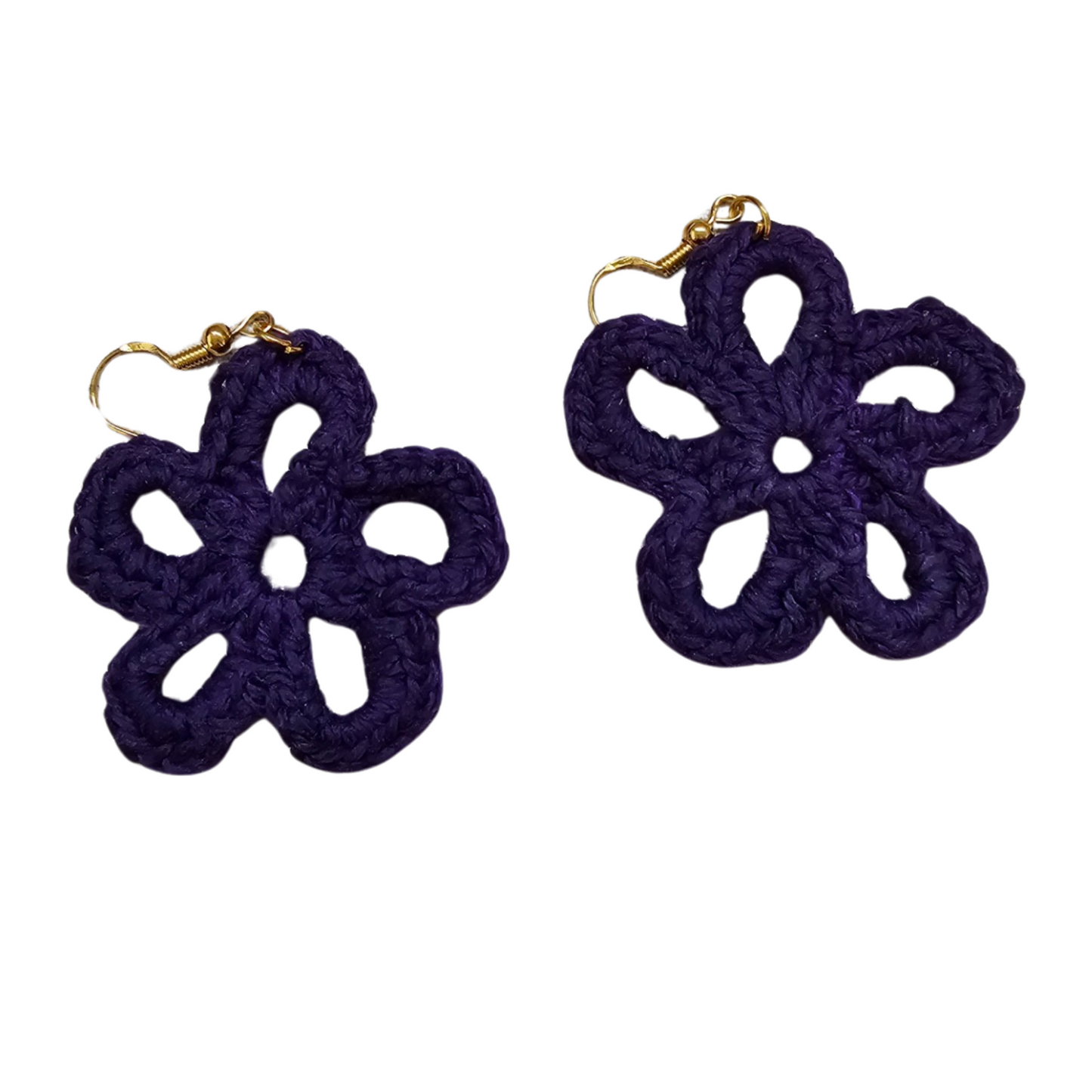 Purple Daisy Crochet Earring