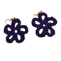 Crochet Earrings - Gold - Purple Daisy