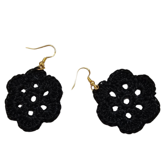 Clementine Black Crochet Earring