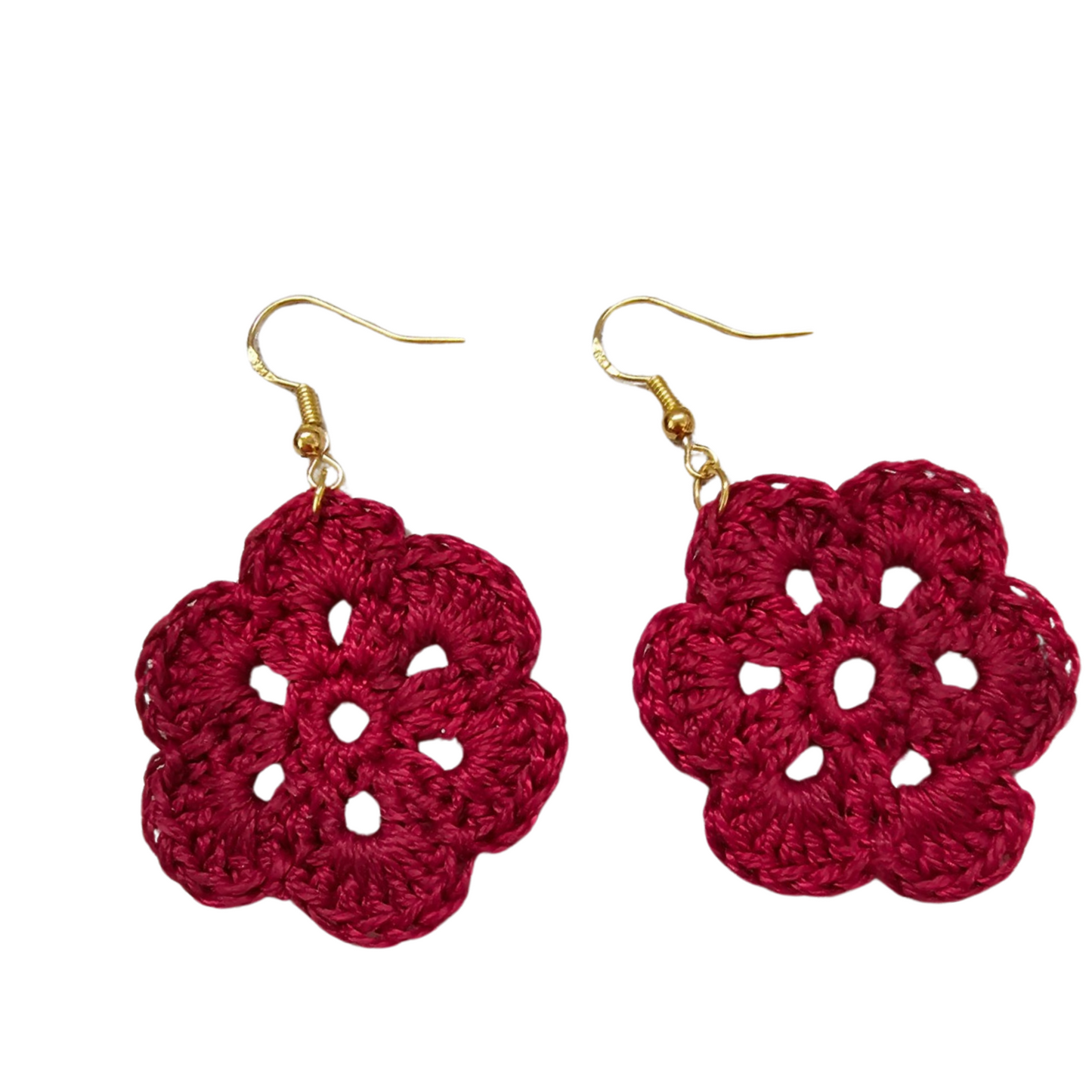 Clementine Red Crochet Earring