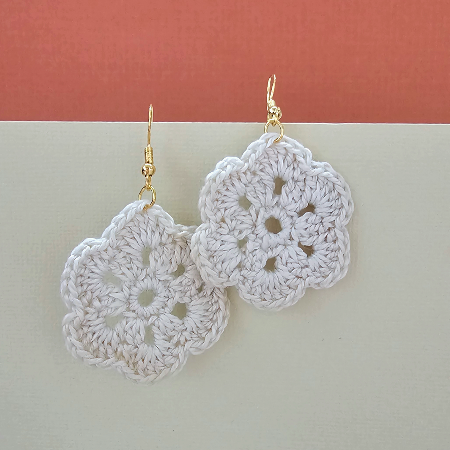 Clementine Cream Crochet Earring