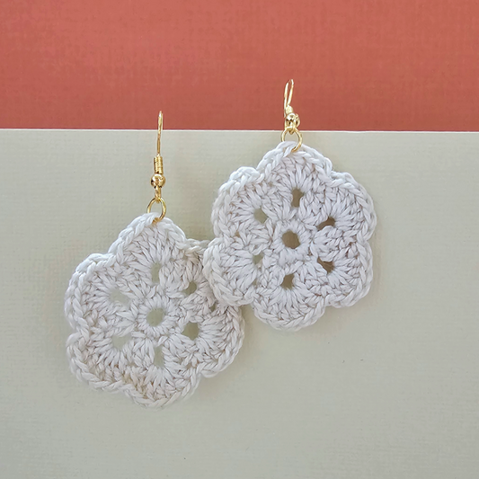 Clementine Cream Crochet Earring