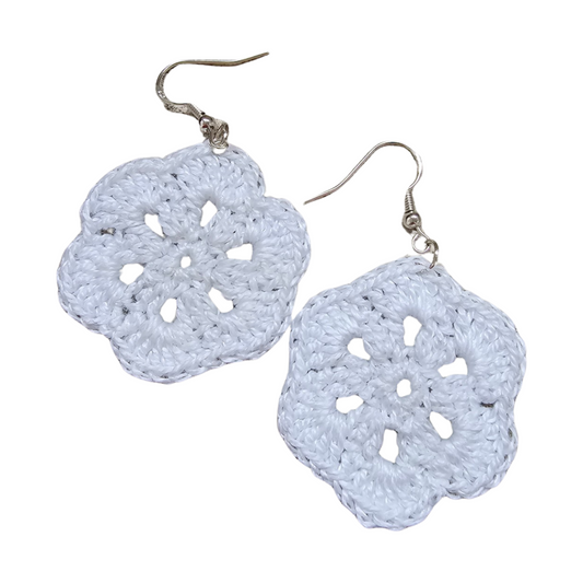 Clementine White Crochet Earring