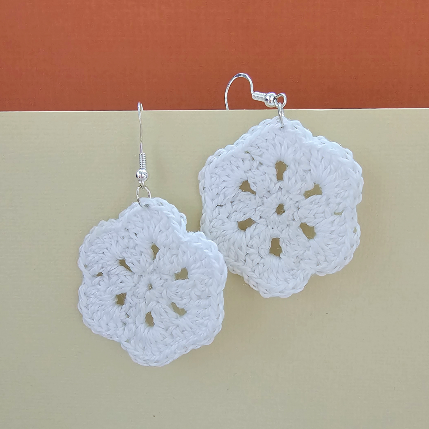 Clementine White Crochet Earring