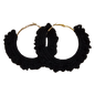 black crochet earrings-gold hoops