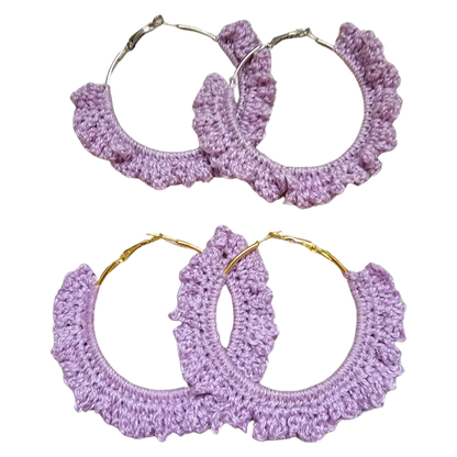 crochet earrings - purple