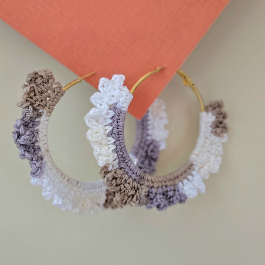 Earth Hoop Crochet Earring