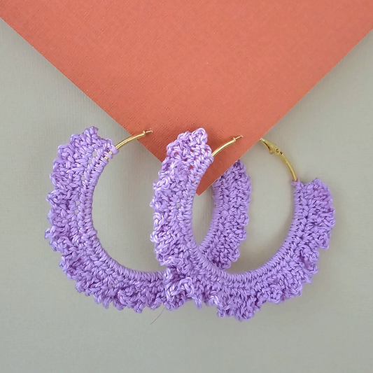 Lavender Hoop Crochet Earring