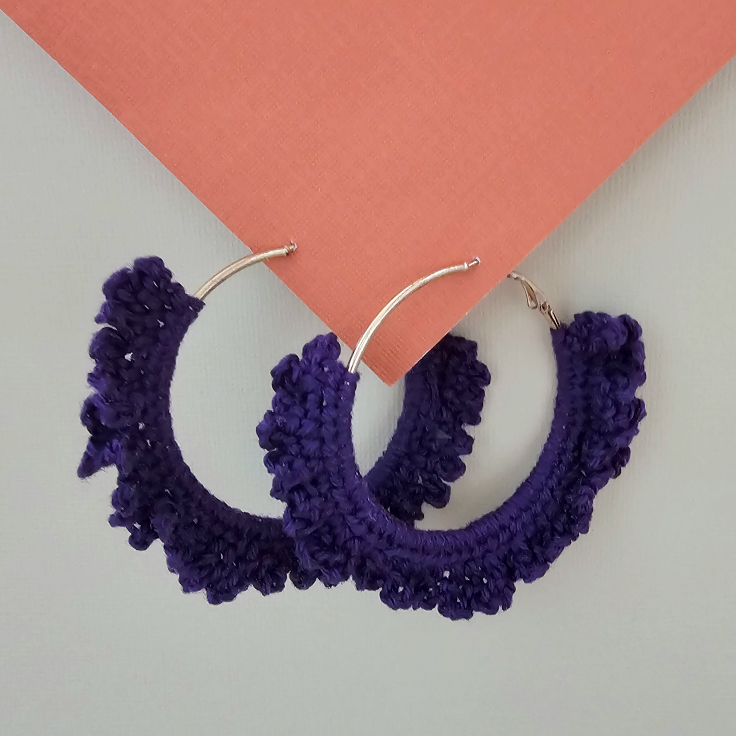 Purple Hoop Crochet Earring