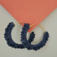 Charcoal Hoop Crochet Earring