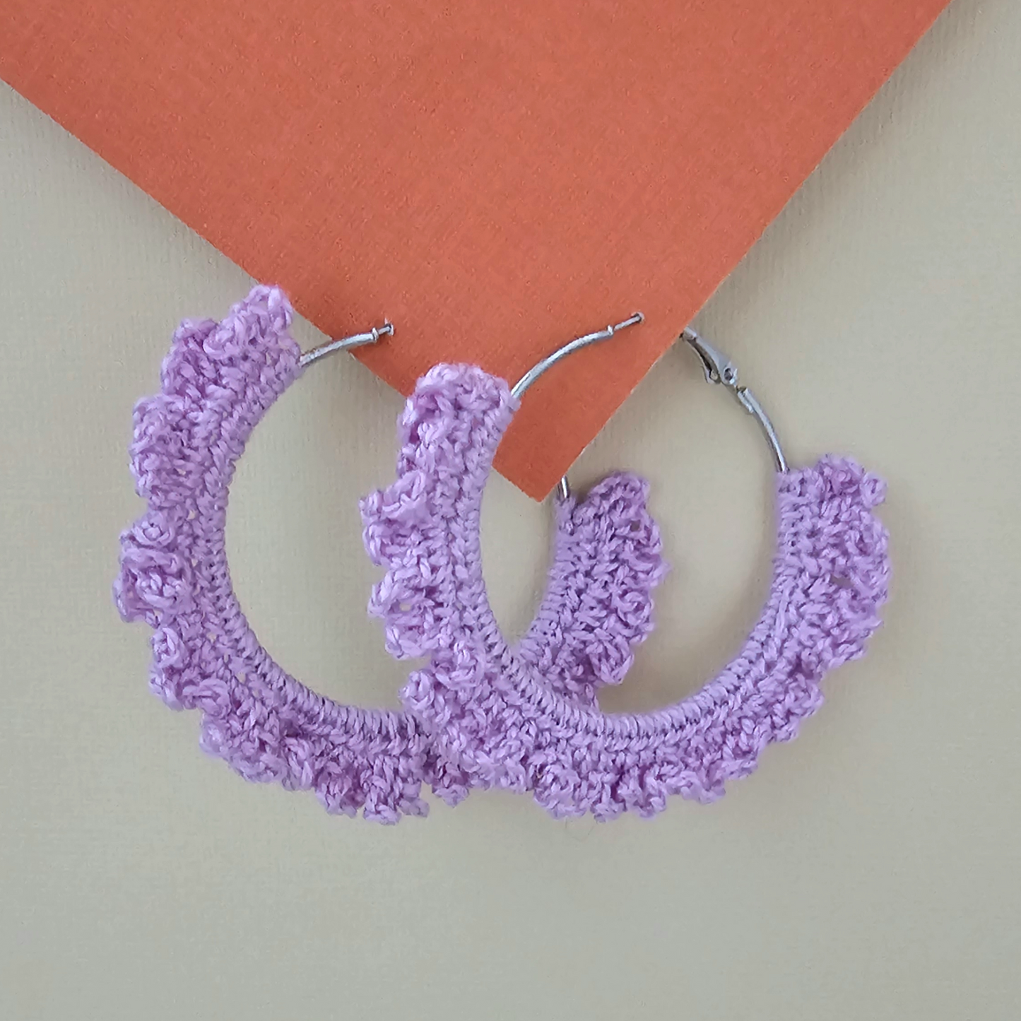 Lavender Hoop Crochet Earring