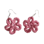 Crochet Earrings - Silver - Pink Daisy