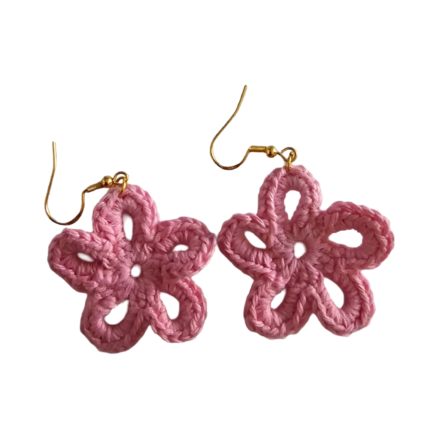 Pink Daisy Crochet Earring