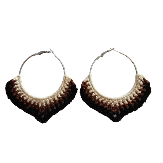 Tiger Hoop Crochet Earring