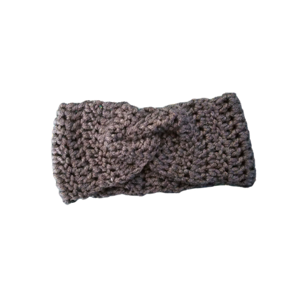 Crochet Headband - Charcoal flat view