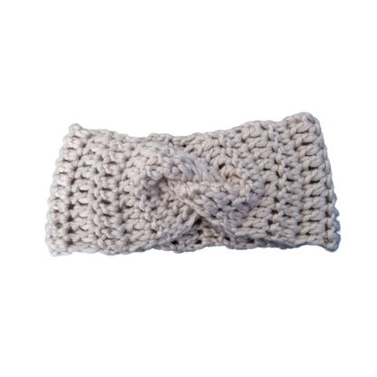 Crochet Headband - White Flat View