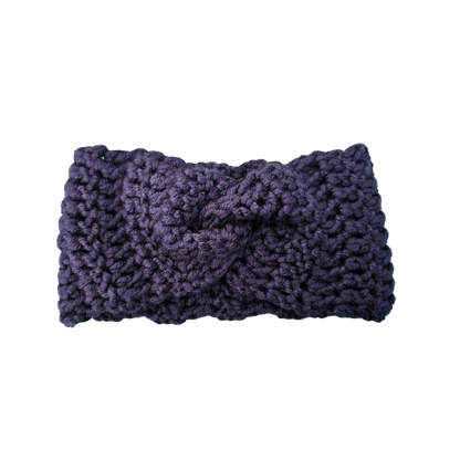 Crochet Headband - Navy Flat View