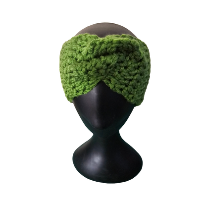 Crochet Headband - Green Front View