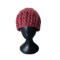 Crochet Beanie - Red front view