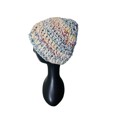 Crochet Beanie - Colourful Side View