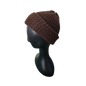 Knitted Beanie - Brown Side View