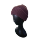 Knitted Beanie - Grape Side View