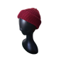 Knitted Beanie - Maroon Side View