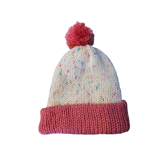Sprinkled Pink Kids Knitted Beanie