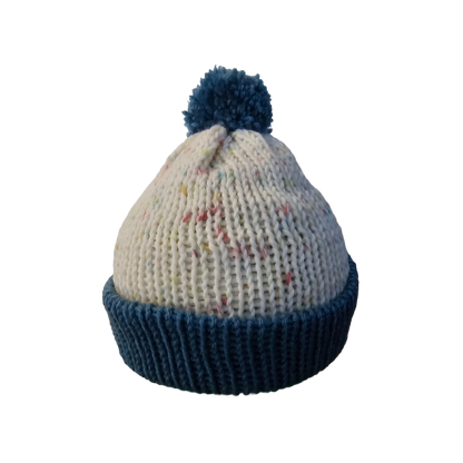 Knitted Beanie - Sprinkle Blue Front View