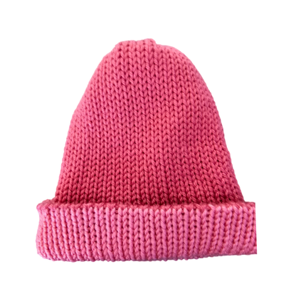 Knitted Beanie - Dark Pink Two Tone Flat View